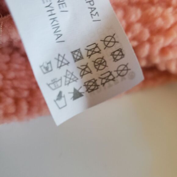 Zara Peach Shearling Sherpa Crop Jacket Sz S - Picture 9 of 9